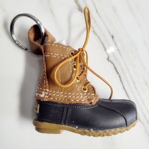 L.L. Bean Tan and Brown Mini Boot Keychain